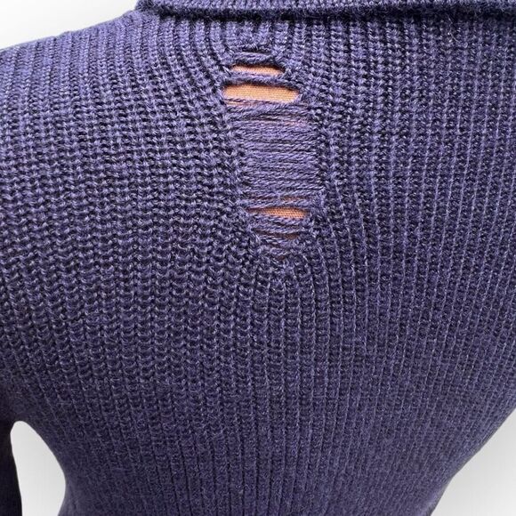 Lovers + Friends Keeney Distressed Sweater Dress in Navy Blue Women’s Small - Picture 8 of 16